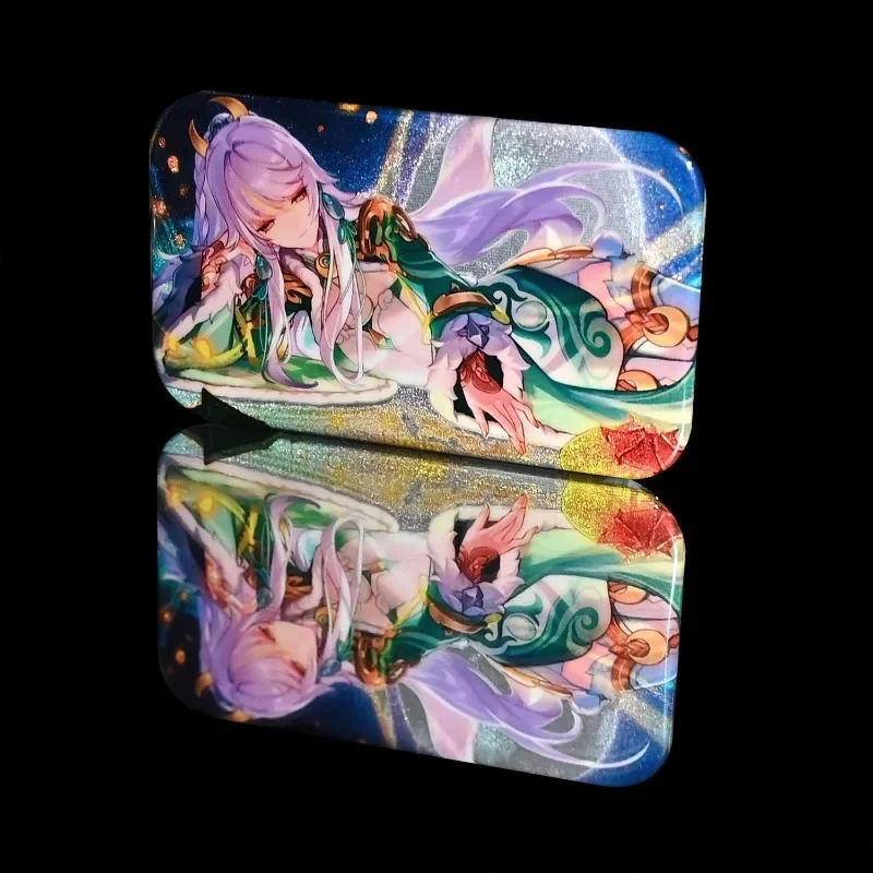 Creative Game Genshin Impact Colombina Flins Skirk Metal Hologram Brooch Pin Badge Jewelry Accessories For Clothes Backpack Gift