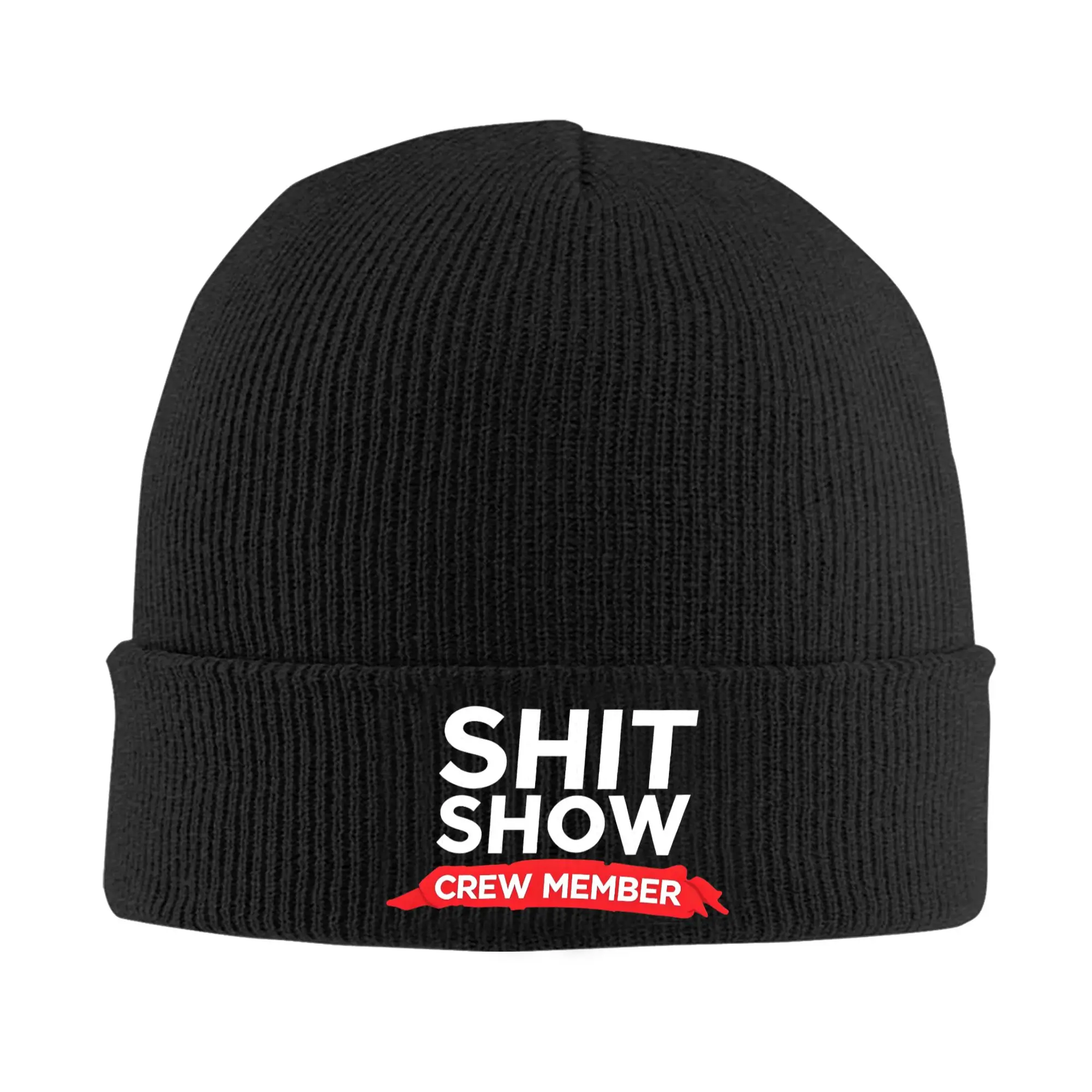 shit show alphabet printed Winter Skullies Beanies Hat Warm Autumn Knitted Hats Bonnet Caps for Women Men