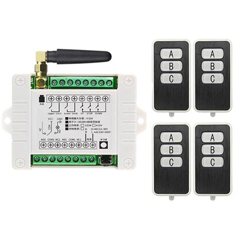 433Mhz RF DC12V 24V 36V Electric Door/Curtain/Shutters Limit Wireless Radio Remote Control Switch For Forward and Reverse Motors