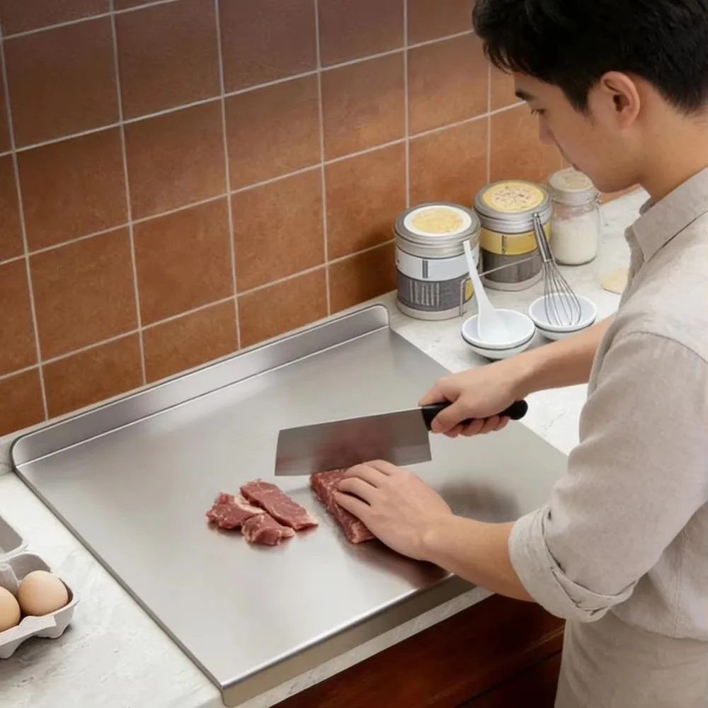 Double-sided Stainless Steel Cutting Board Anti-Mold Thickened Chopping Board Multi-functional Rectangular/Square Chopping Block