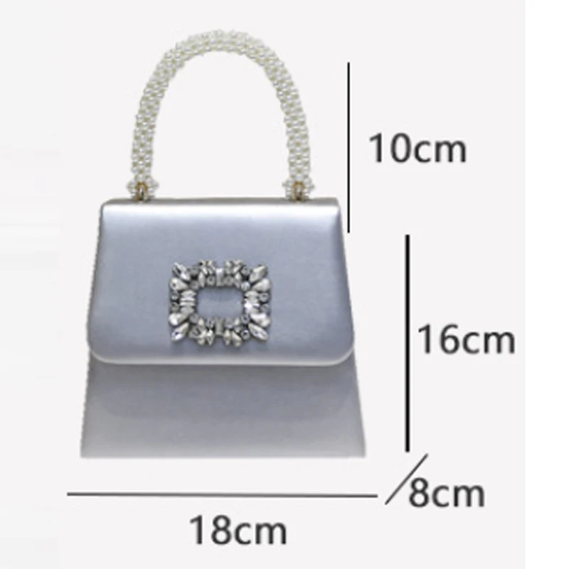 Luxury diamond small square bag pearl handbag 2024 new versatile and fashion women bag crossbody bag shoulder bag