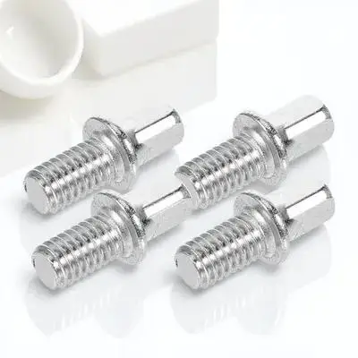 

10pcs Key Bolt M6X15Mm Snare Drum Screw For Pedal Shaft Silver Plated Iron Hardware Replacement Bass Drum Set Repair Kit