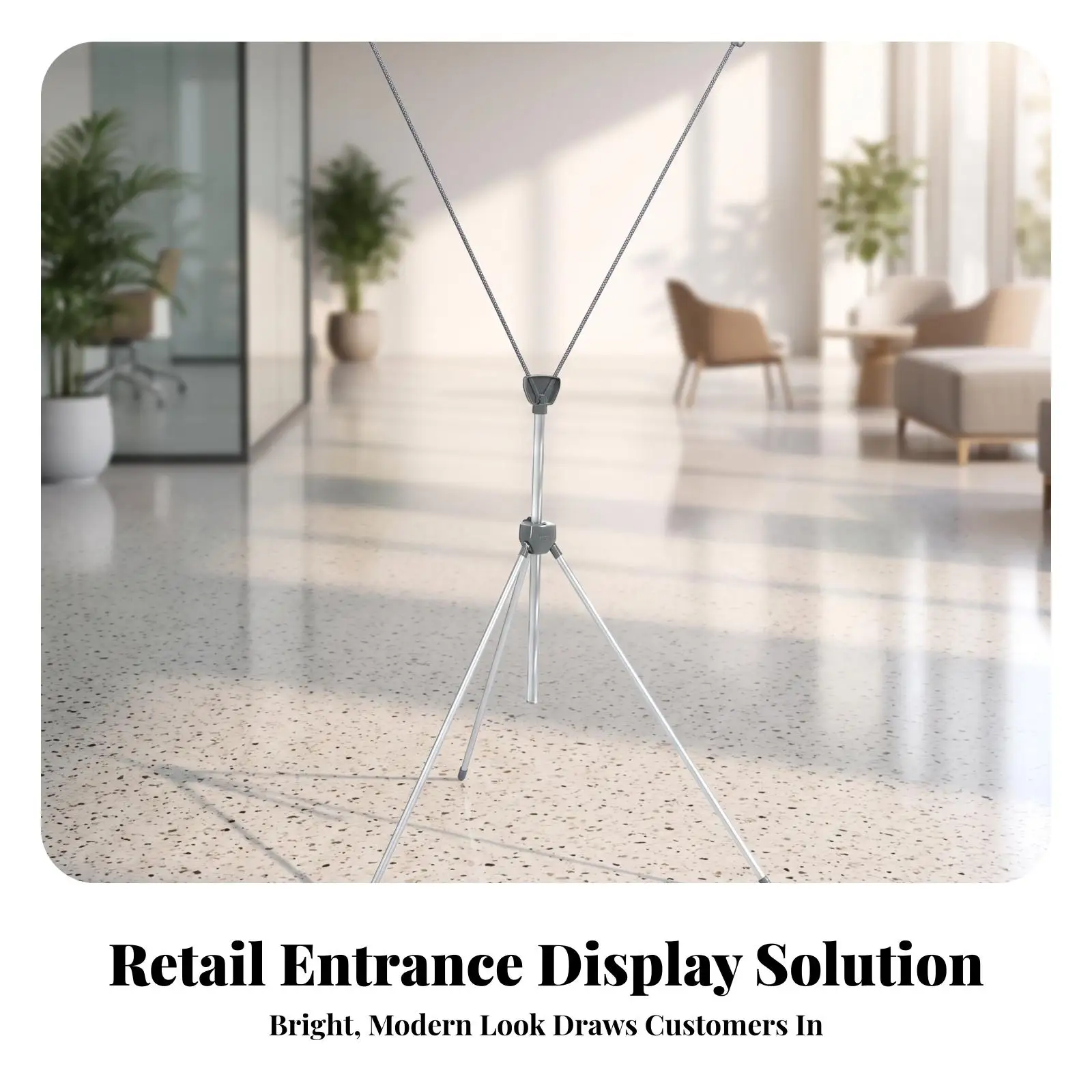 Retail Poster Display Stand Adjustable Width for 60x160 80x180 Vertical Ad Frames Sturdy Metal Base