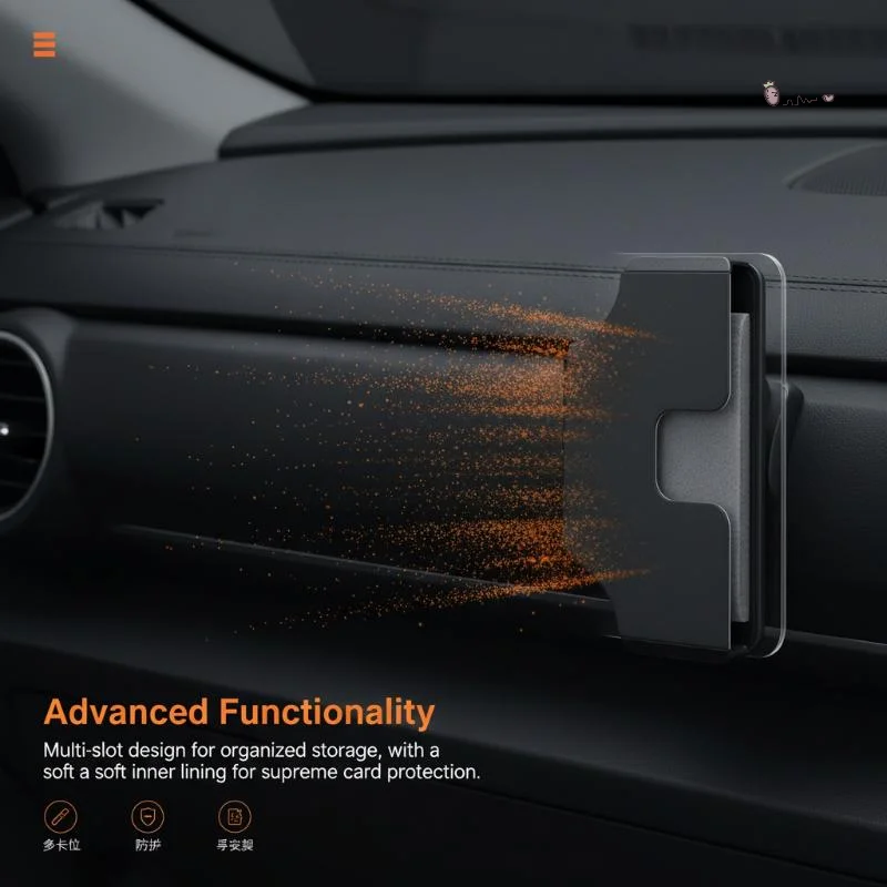 Universal Car Interior Card Holder Multi-function Portable Card Storage Box Car Sun Visor Card Slot Box Crevice Ticket Bracket