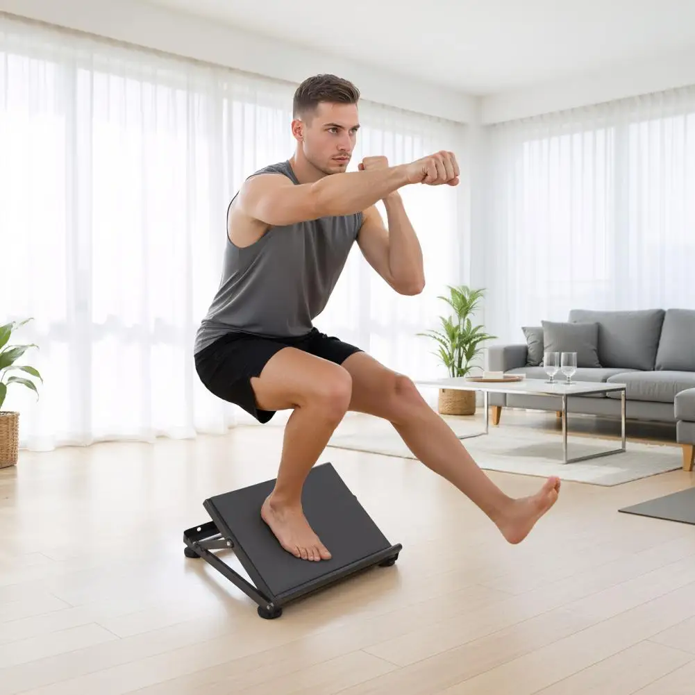 Stretch Board, Heavy Duty Two Modes Non-slip Surface Slant Squat Board, Thick Foam Padding Simple Operation Slant Board