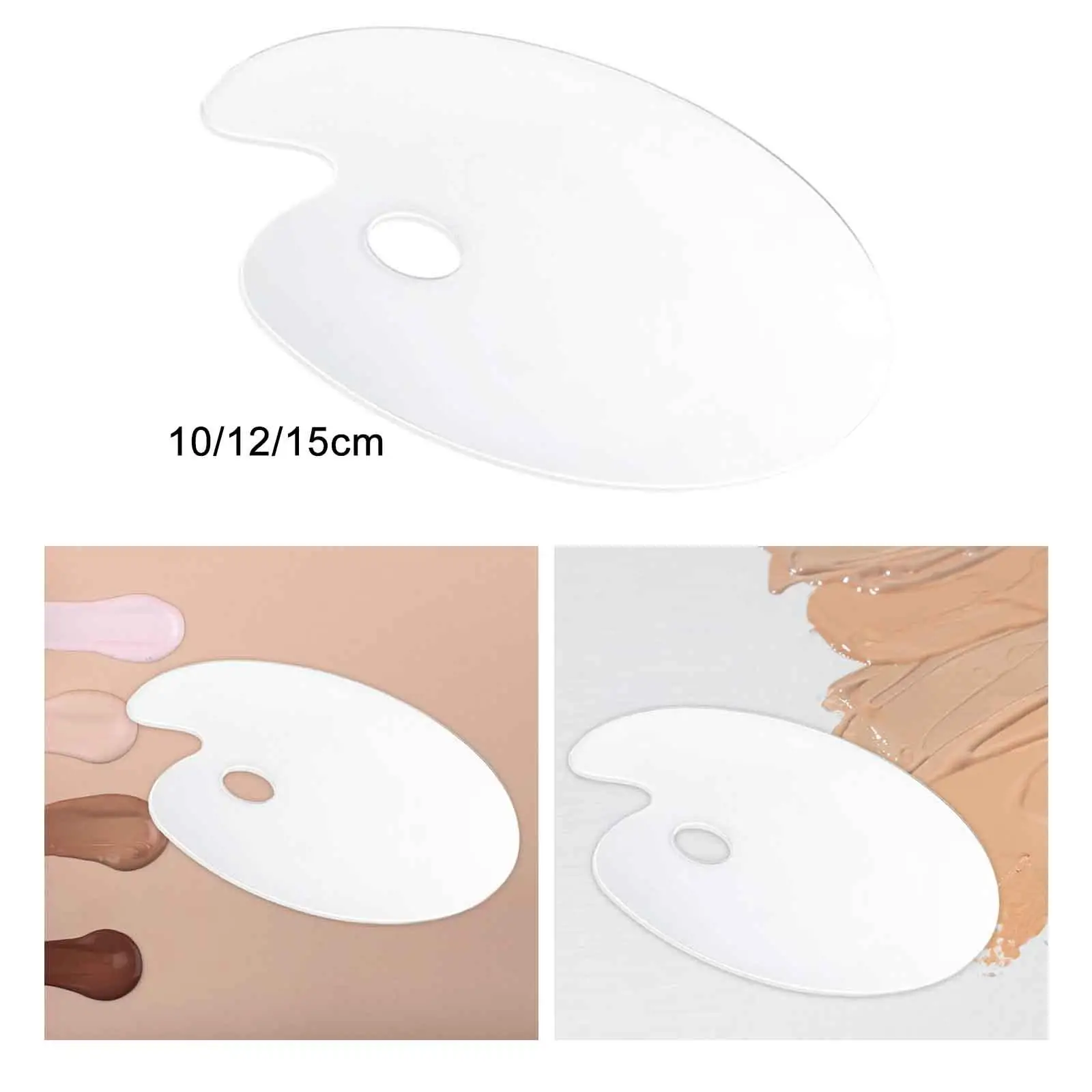 Bandeja de paleta de maquillaje, herramienta de maquillaje, base de mano, paleta de cosméticos, acrílico para mezclar base, pigmento de brillo de labios