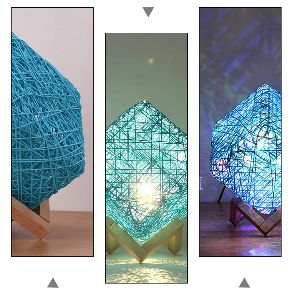 

Square Rattan Lamp Safe Convenient Perfect Gift for Birthdays Holidays Festivals Home Decor Night Light Practical Lamp Star-Sky