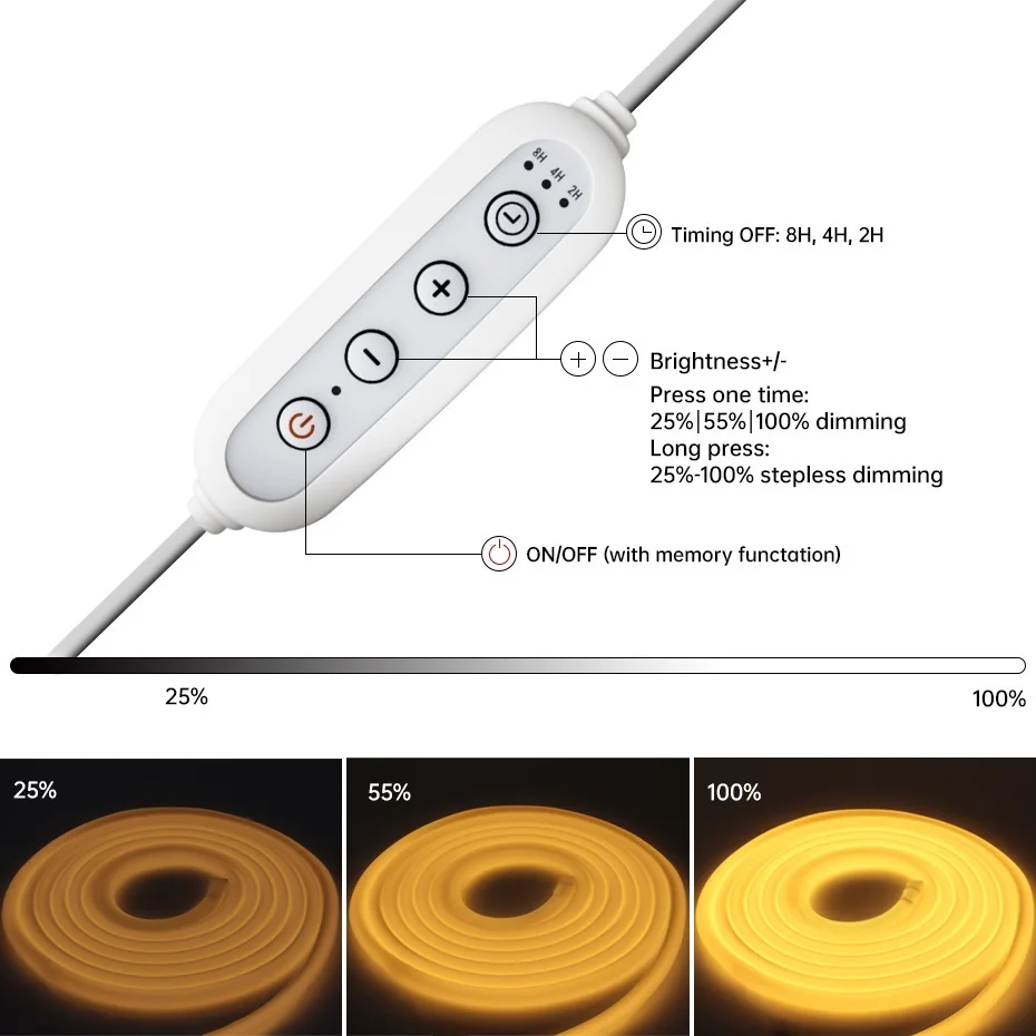 220V Round Led Neon Light with Dimmable Timing Plug EU AU White Red Green Blue Pink Waterproof Led Neon Strip For Outdoor Garden