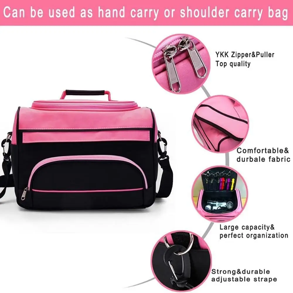Professional Portable Barber Bags Shoulder Strap Stripes Carrying Storage Bag Durable Zipper Crossbody Messenger Bag Traveling