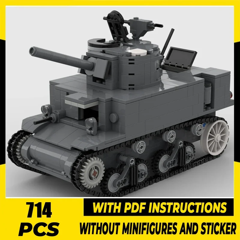 

Moc Building Bricks Военная модель M3A1 Extra Light TankTechnology Модульные вооруженные блоки Подарок Рождественская игрушка DIY Набор в сборе