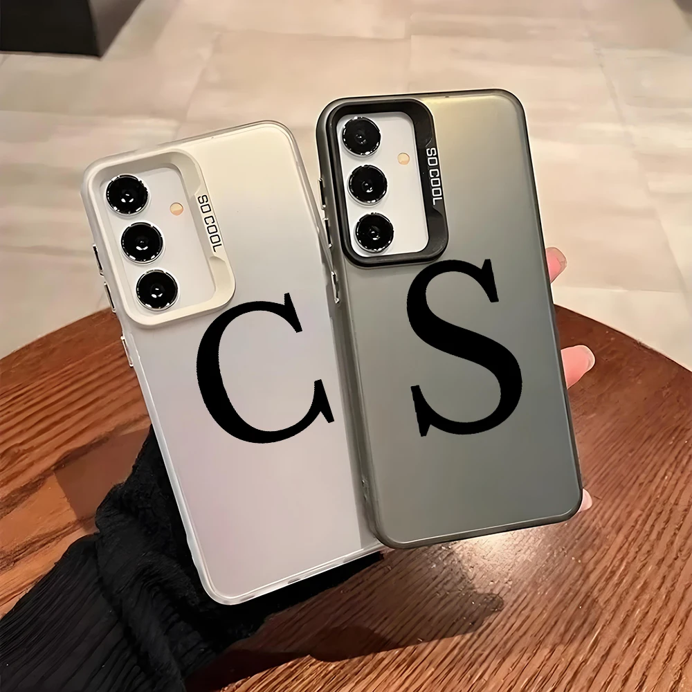 Initial Letter C S Fashion IMD Case For Samsung A56 A55 A54 A53 A36 A35 A26 A25 A24 A17 A15 A16 A14 A32 A22 A52 5G Cover
