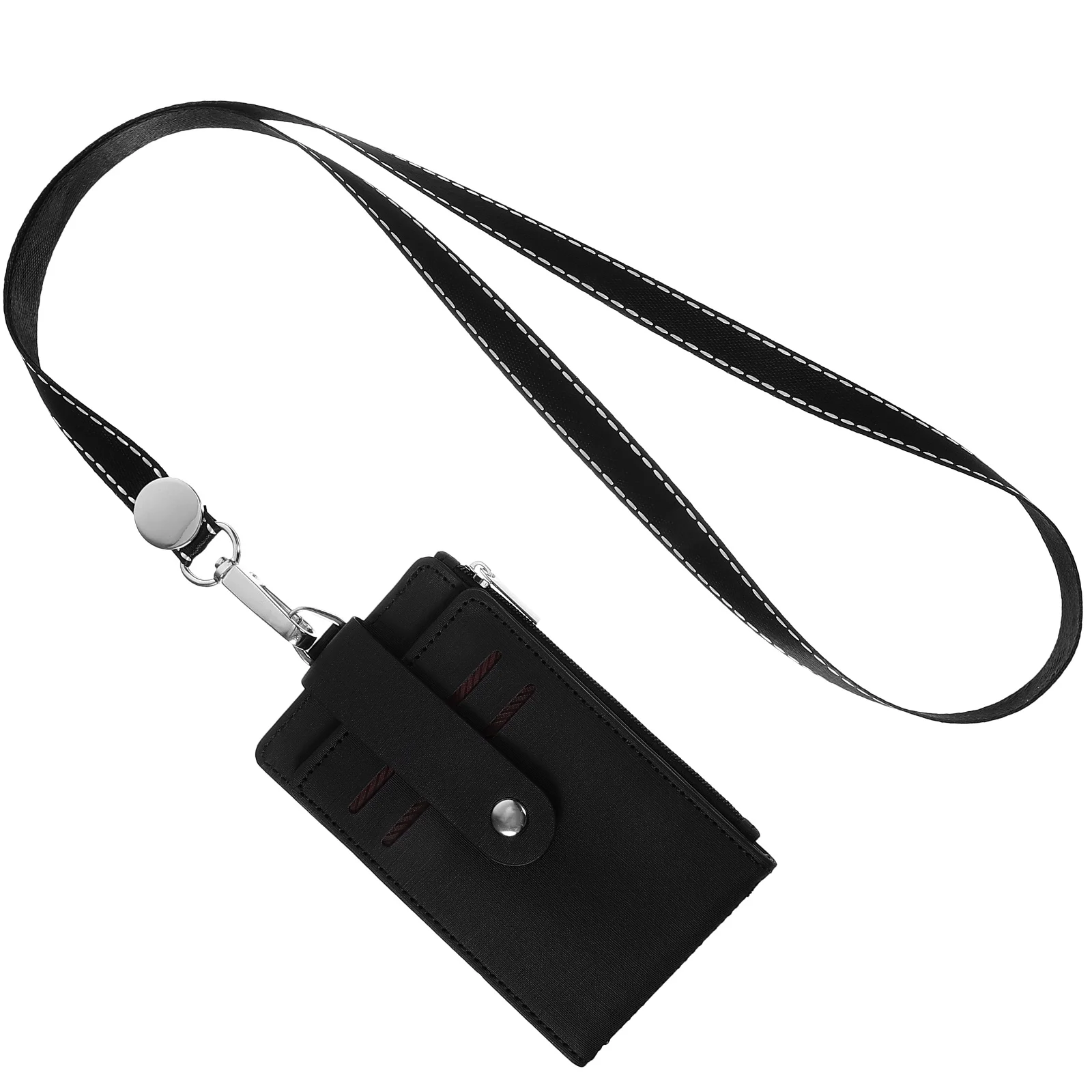 

Black Lanyard ID Card Holder Badge Clip Neck Strap for Teacher Student Anti Scratch Clear Sleeve Secure Storage