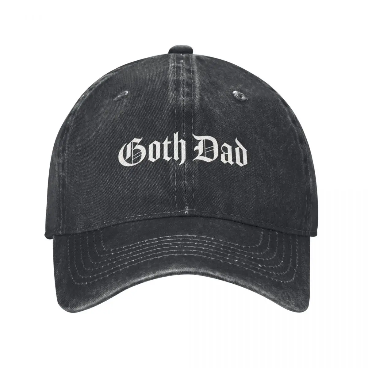 Goth Dad - Vintage Blackletter - Alt Millennial Elder Emo Baseball Cap Horse Hat Golf Wear Female Men's