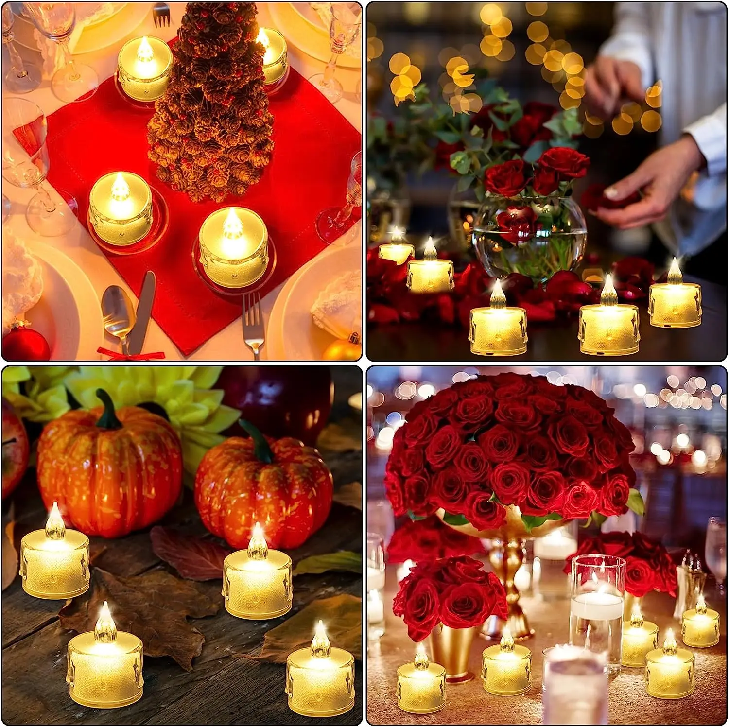 12Pcs Flameless LED Candle Lights Battery Powered Multicolor Tea Lights For Home Wedding Birthday Party Decoration Lighting