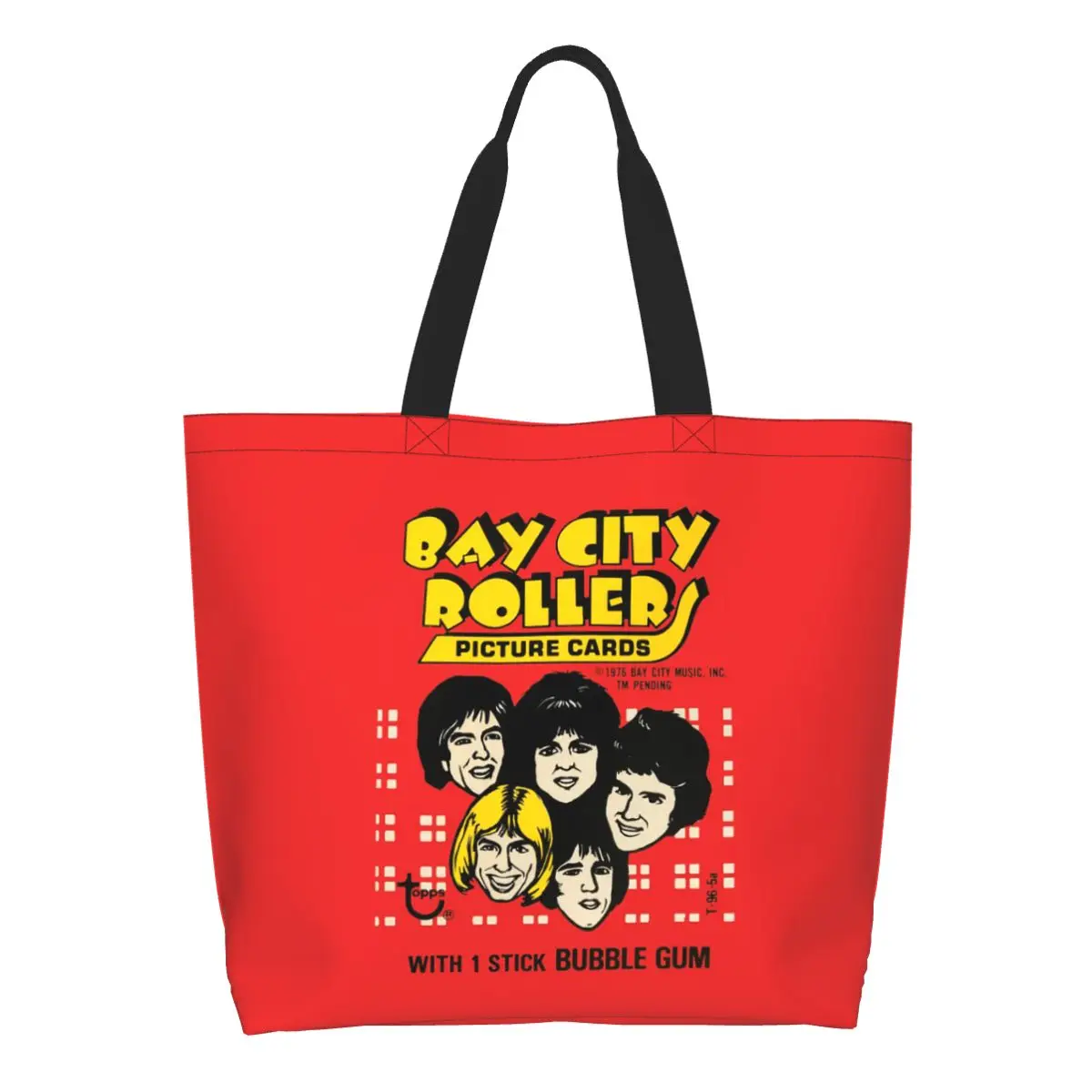 Bay City Rollers Music Band Shopping Tote Bag Canvas Large Capacity Shoulder Bags Shopper Grocery Handbag for Women