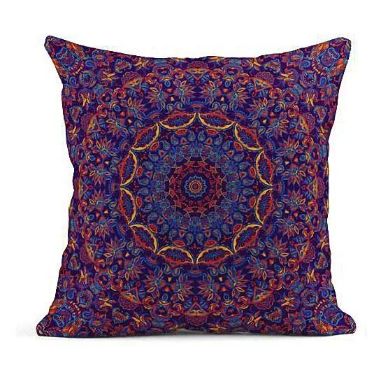 Home Decor Colorful Mandala Pattern Pillow Covers Cushion Cover Suitable For Sofa Bedroom Car Pillow Cover