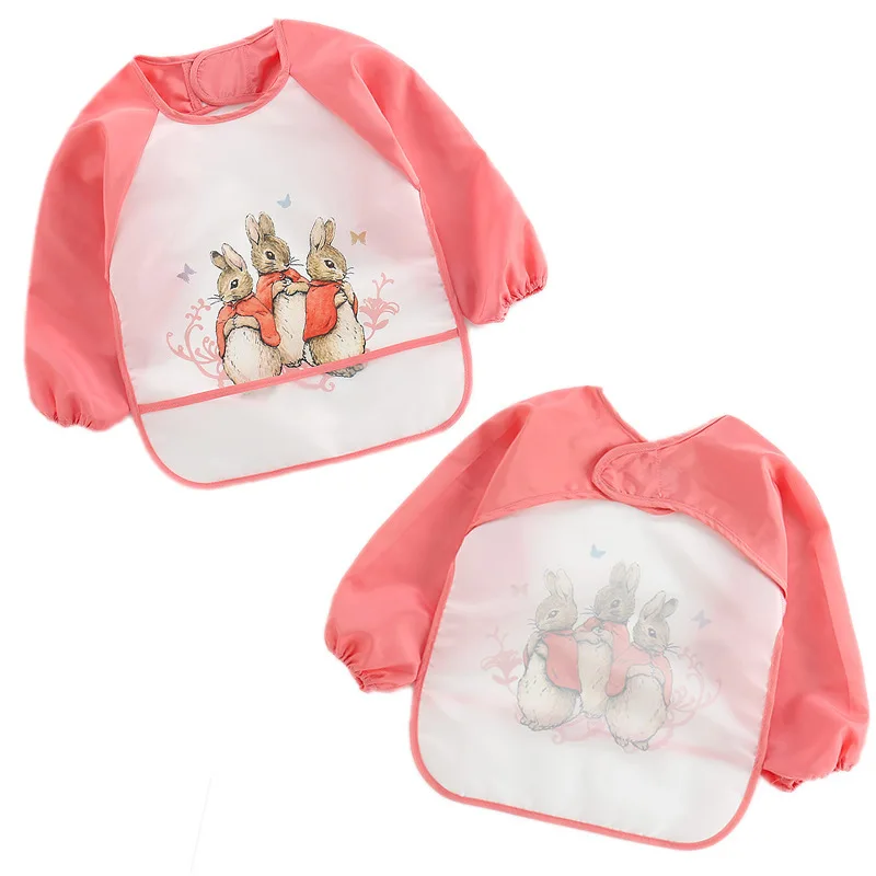 Baby Chid Boy Girls Bibs New Cute Stuff Toddler Oil Resistant Waterproof Long Sleeve Art Smock Feeding Apron