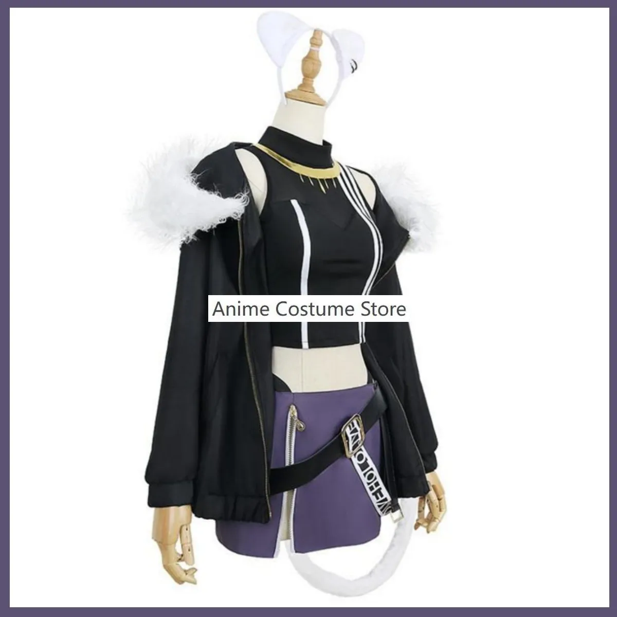 Anime Virtual YouTuber Cosplay Costume pour femme, Shishiro Botan, perruque Hololive, manteau à col en laine, ensemble de fête de carnaval sexy, 03