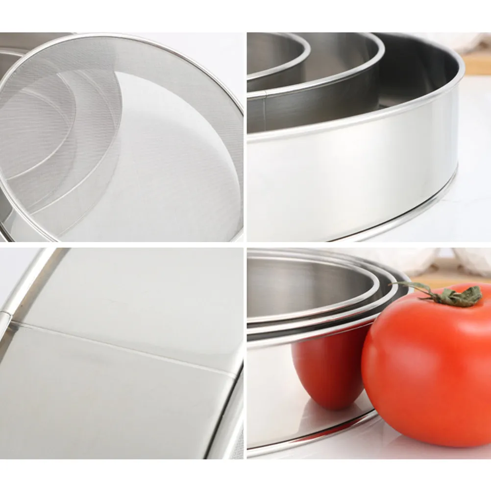 

Набор из 3 сит из нержавеющей стали с мелкой сеткой, устойчивые к ржавчине, для выпечки, приготовления тортов, хлеба, пиццы