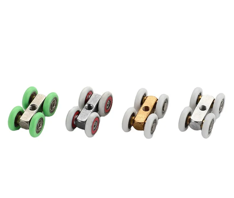 1pc Shower room pulley glass sliding door hanging wheel bathroom shower sliding door roller bathroom copper four-wheel