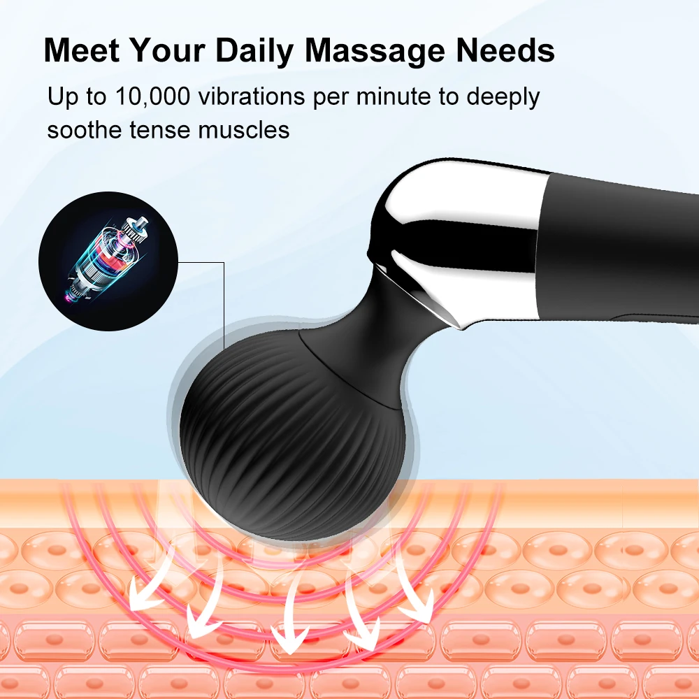 Elbow massage stick made of silicone material 10 frequency 5 speed strong vibration stick waterproof low-noise USB charging