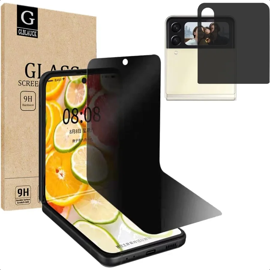 

[2 Pack] Privacy Screen Protector for Samsung Galaxy Z Flip 3 5G 1 PCS Outside + 1PCS Inner Screen AntiSpy Screen Protector Sof