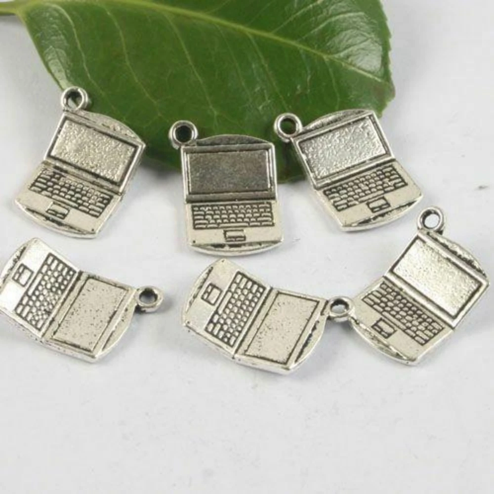 10PCS 20mm Long x 13mm (wide),hole:1mm laptop design pendant h0587