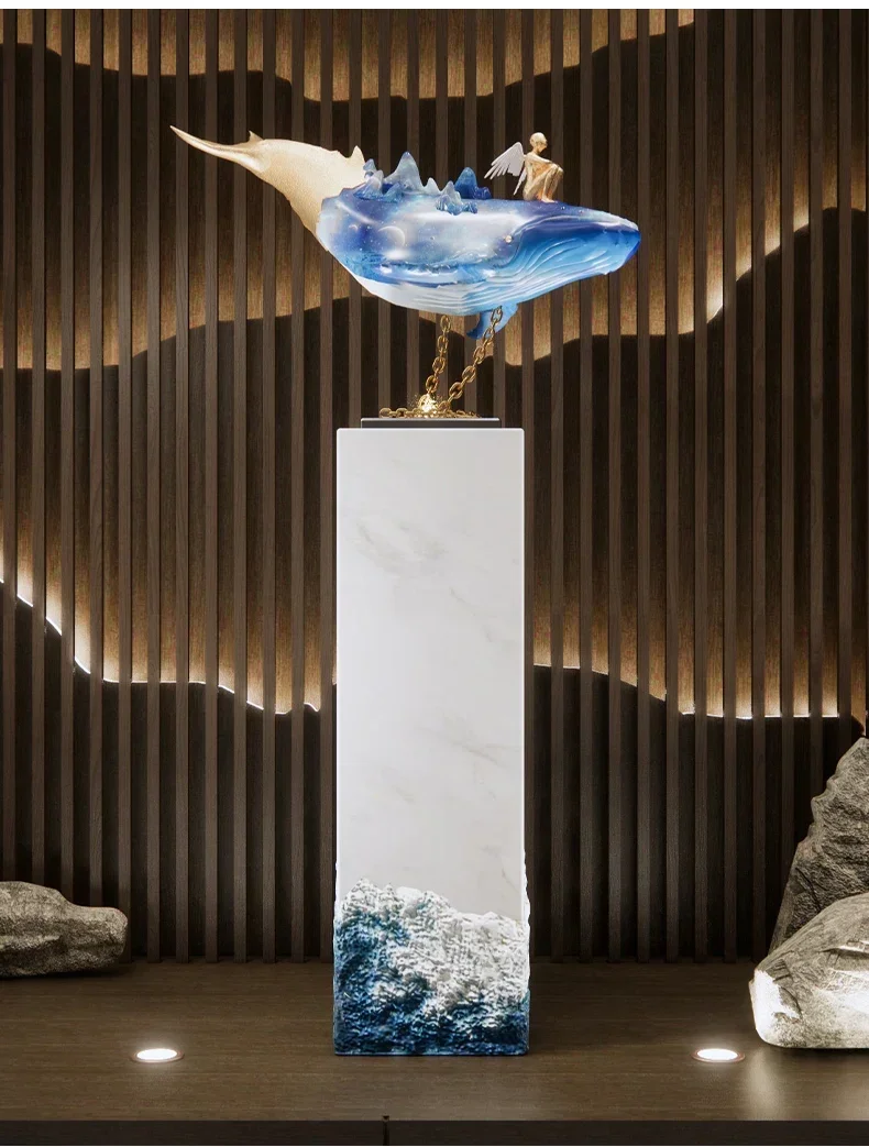 A  Flowing water ornament Modern light luxury water generates wealth and attracts wealth Office entrance