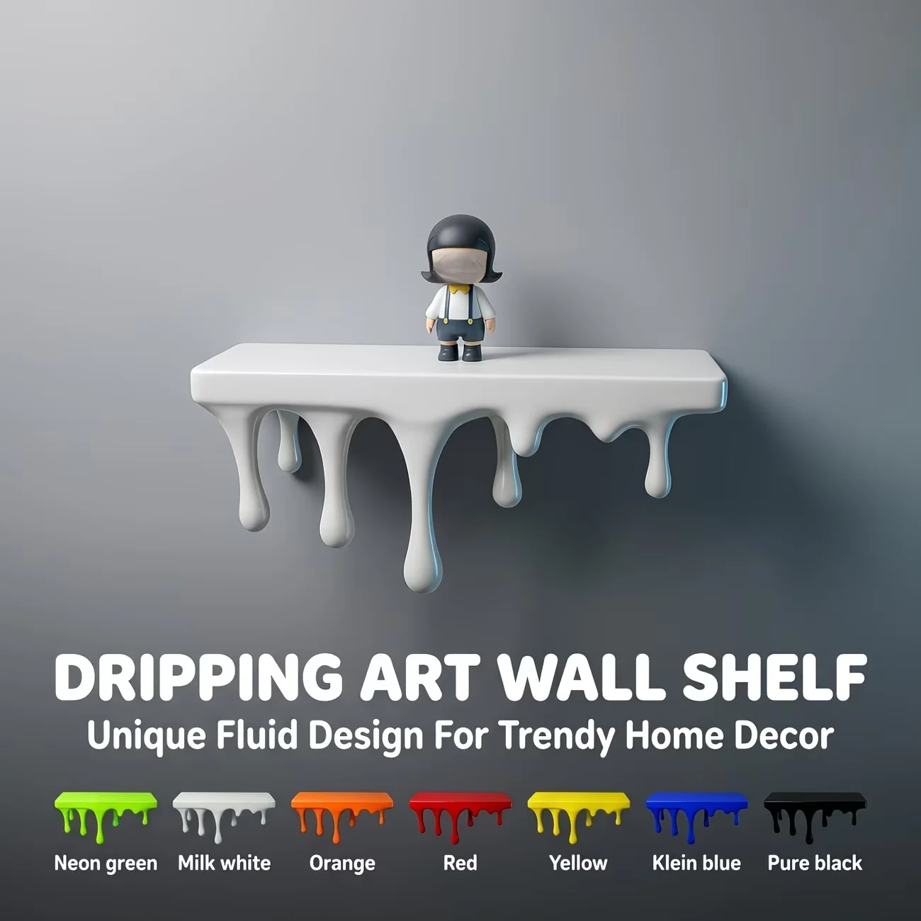 Floating Shelf Drip Shelf Melting Wall Shelf Minimalist Wall Mounted Shelf for Living Room Bedroom Bathroom Entryway