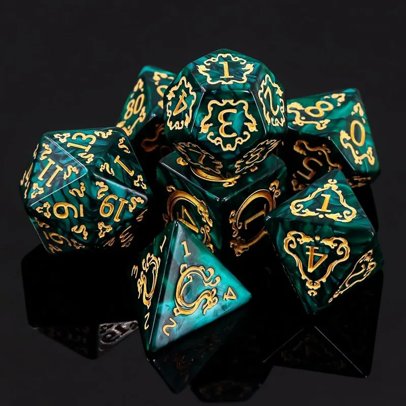 الراتنج DND النرد 7 قطع مجموعة نرد متعدد السطوح كريستال واضح ل D & D TRPG باثفندر آر بي جي صانع VX Ace مجلس لعبة لوازم الحفلات #4