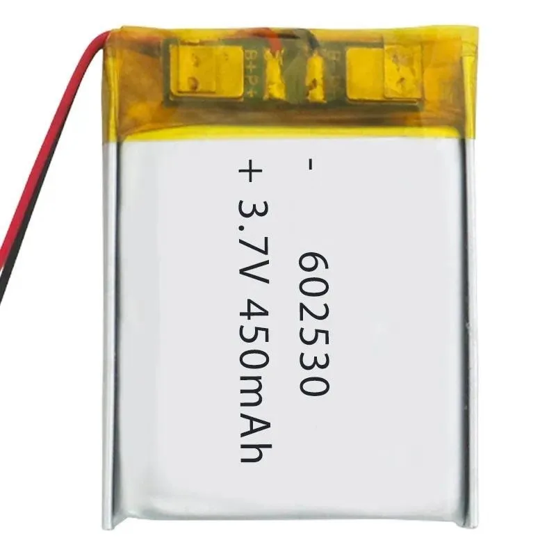 [New] 602530 450mAh 3.7V Polymer Lithium Battery Rechargeable Li-ion Cell for Energy Devices Compact Power Source Replacement