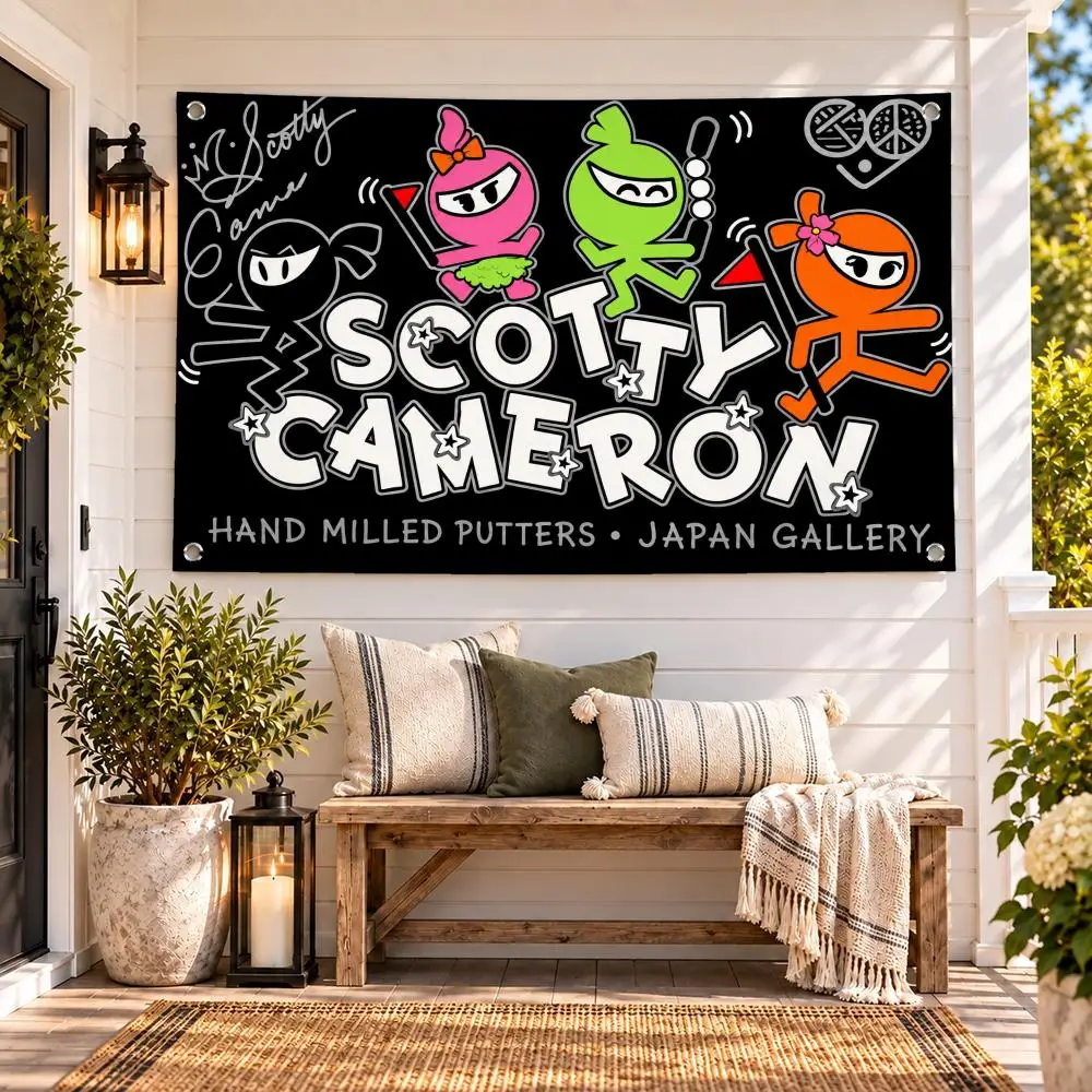 Cartoon S-Scotty Logo Cameron Flags Polyester Digital Printing Banner for Wall Art Out Door Decoration