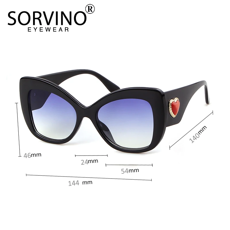 SORVINO-gafas de sol con forma de ojo de gato para mujer, anteojos de sol femeninos con espejo cuadrado, diseño de marca de lujo, Retro, flor, decoración de corazón