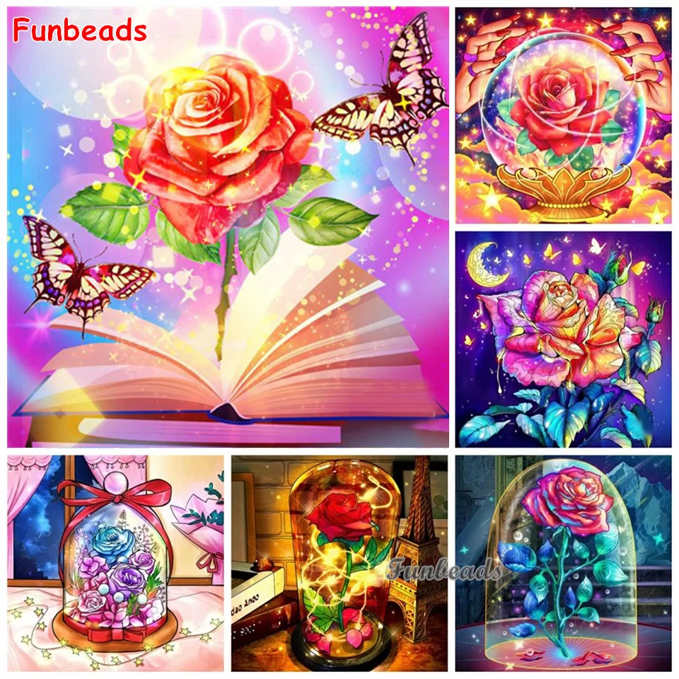 Full Square/round Diamond Painting Mosaic Rose Fantasy Embroidery Mosaic Flower Abstract Home Decor GG051