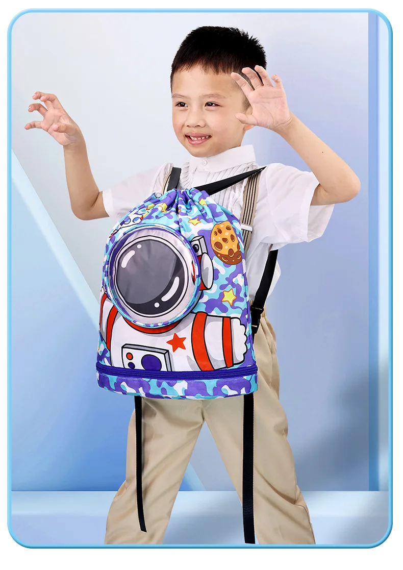 

Childrens Swimming Bag Wet Dry Sseparation Waterproof Toiletry Storage Bag Sports Portable Cute Beach Backpack for Boys Girls