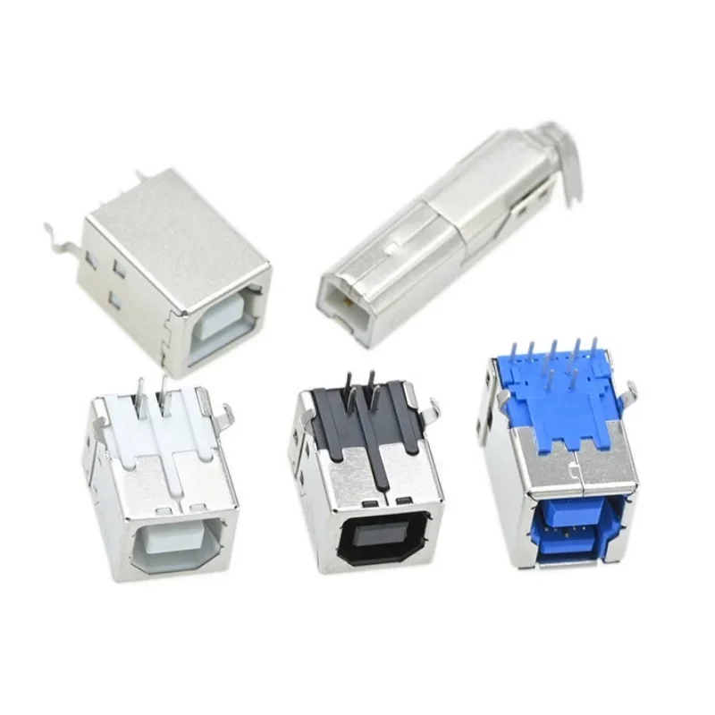 5PCS USB 2.0 USB 3.0 Connector Socket Jack Female Male B Type 90°/180°Connector Soldering PCB Connector Printer interface