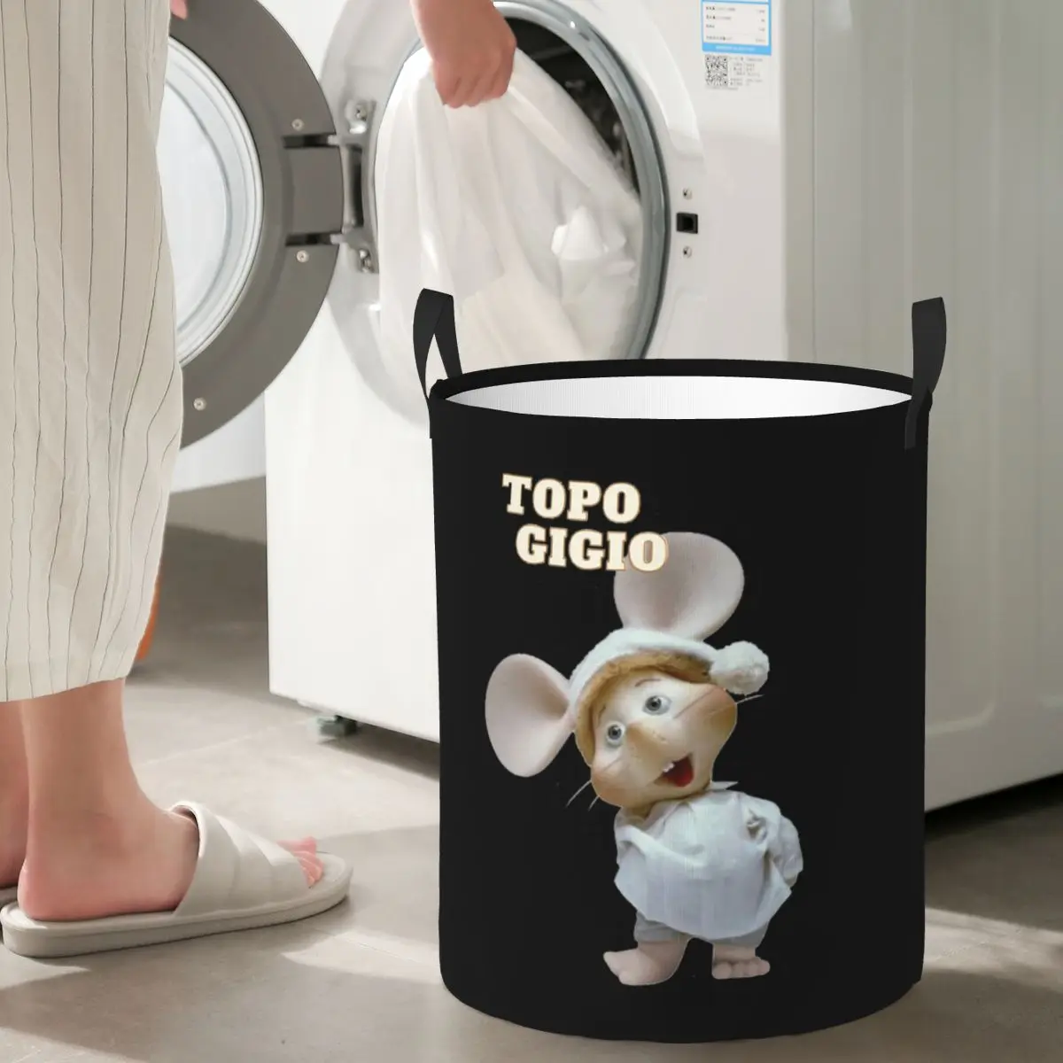 Cestas de Ropa Plegables Topo Gigio, Cesta de Almacenamiento para Ropa Sucia y Juguetes, Caja Impermeable Grande