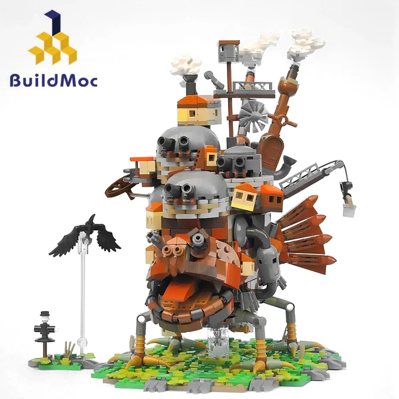 BuildMOC Howled-Movings Castle Building Blocks Set 1249 PCS Animated Architectural Scenes Bricks Model Toys Children Gifts