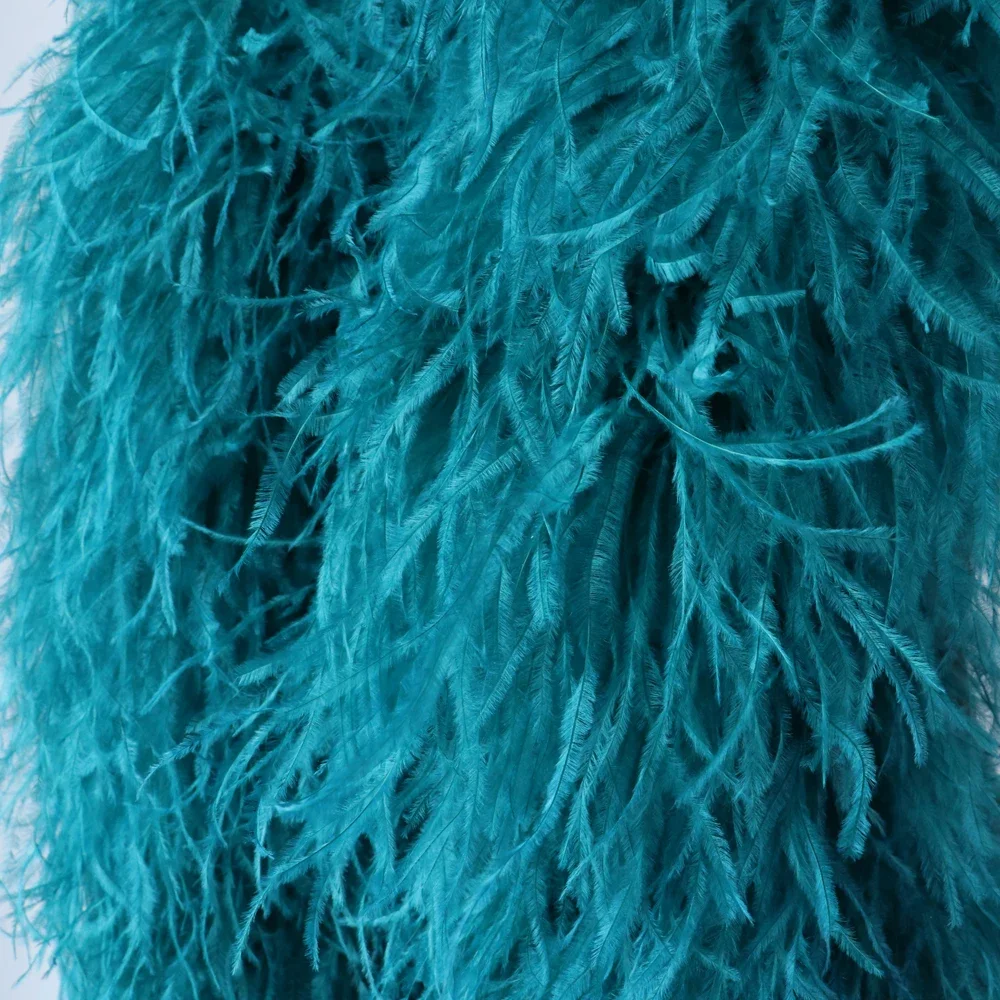 20 Ply Fluffy Ostrich Boa Feathers Craft for Wedding Party Dress Clothing Sewing Decoration Accessories Custom Color 1/2 Meters