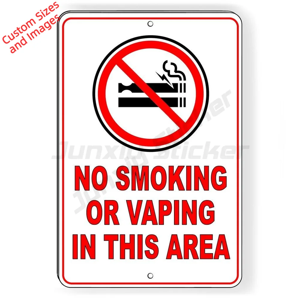 No Smoking Or Vaping In This Area Vinyl Decal For Wall Waterproof UV Resistant Sticker Bold Lettering Smoking Policy Notice