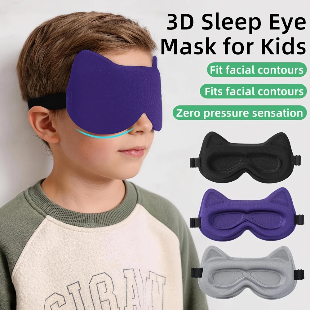 3D Children's Sleep Mask - Soft and Skin-Friendly Material - Effectively Blocks Sunlight and Helps Achieve Good Sleep