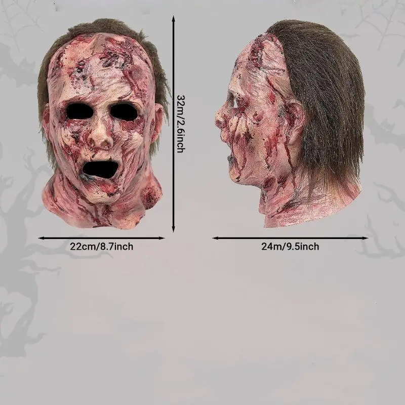 هالوين قناع السيليكون مخيف مهرج أقنعة الدموية مخيف حفلة تنكرية القبعات قناع رأس منزل مسكون تأثيري الديكور الدعامة #6