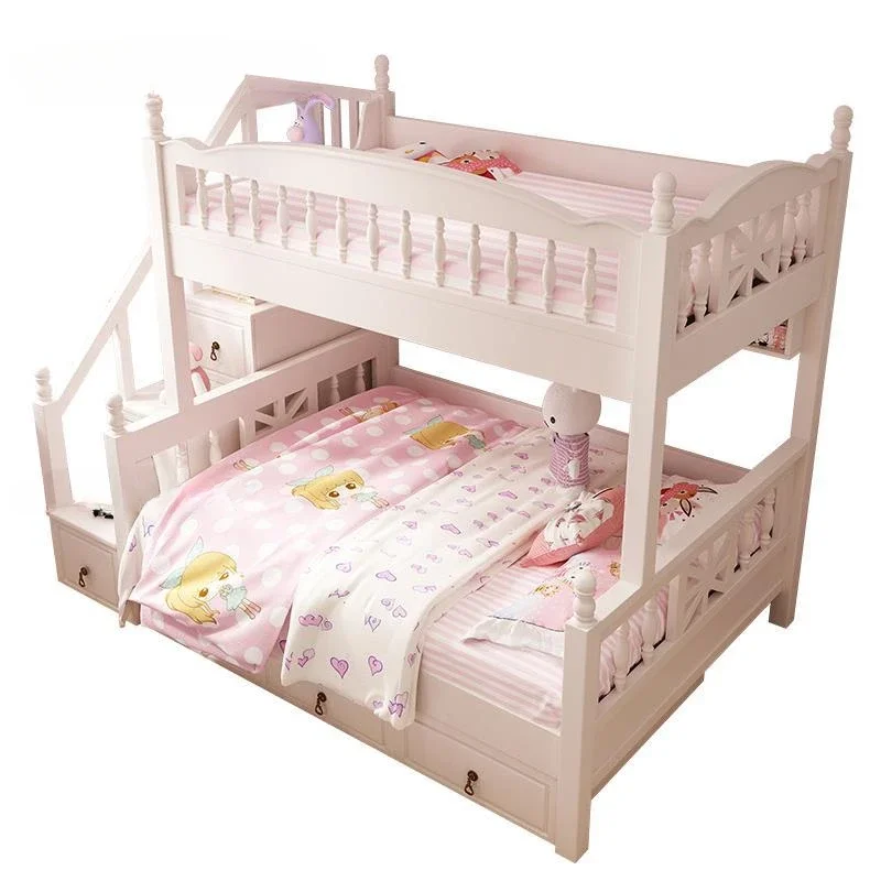 

White Bunk Children Beds Simplicity Combination Storage Blue Children Beds Suitable Household Bedroom Kinderbett Home Furniture