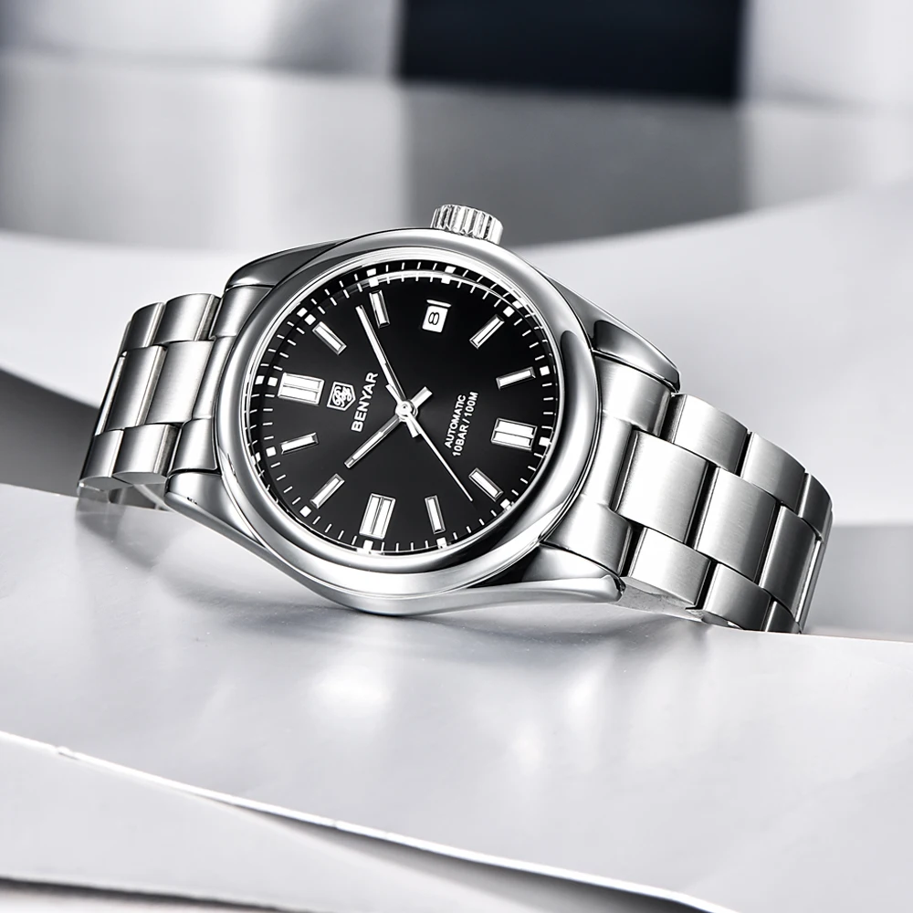 BENYAR Jam Tangan Pria Baru 2025 Jam Tangan Otomatis untuk Pria Jam Tangan Mekanis Jam Tangan Mewah Atas Jam Tangan Cermin Safir Pria Kedap Air