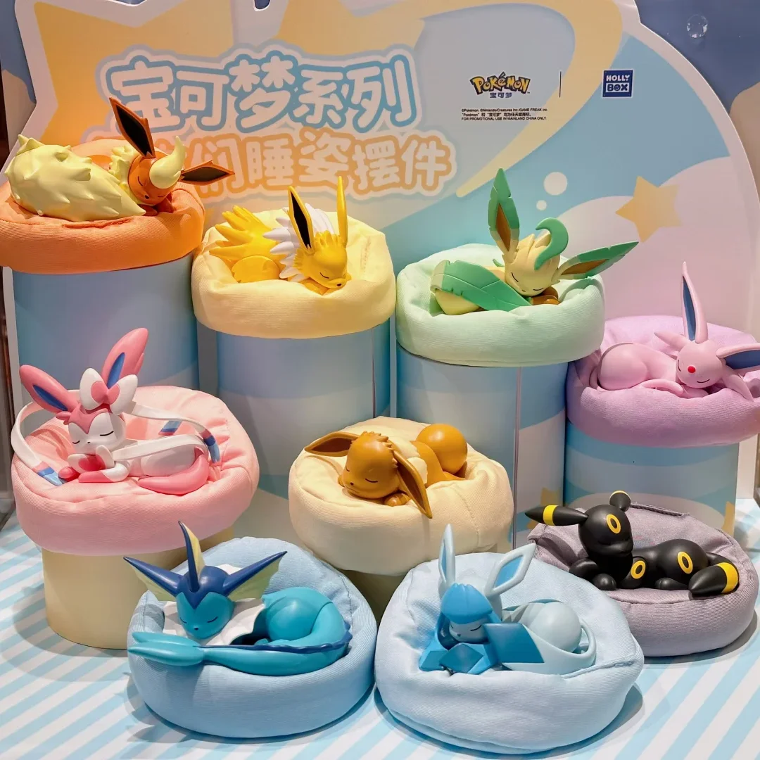 

Bandai Pokemon Eevee Sleeping Series Blind Box Figurine Fairy Eevee Collectible Toy Pokemon Themed Decoration Gift
