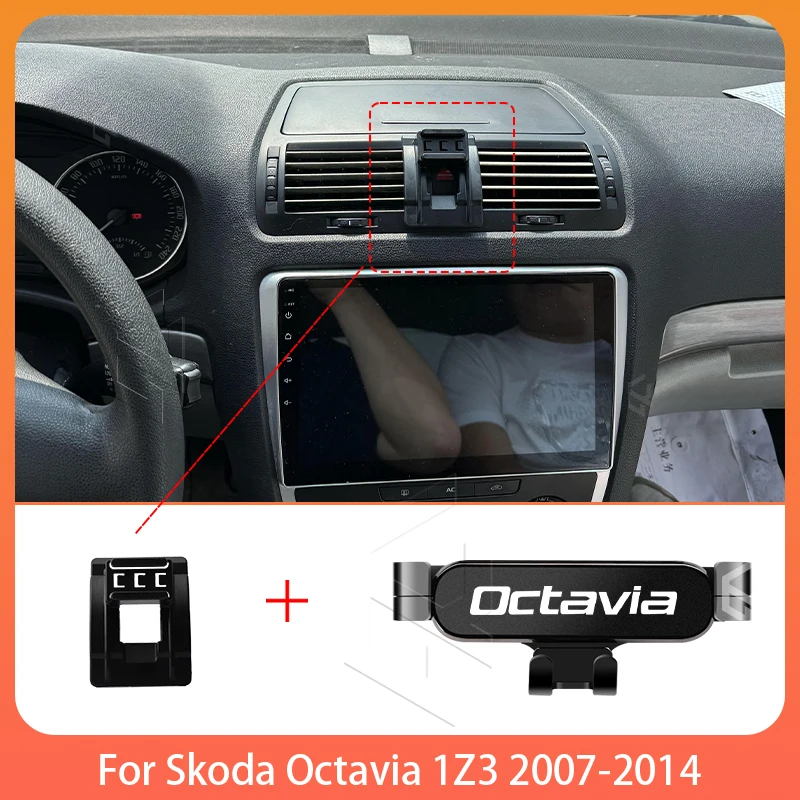 Uchwyt samochodowy na telefon do Skody Octavia 1Z3 2007-2014 Specjalny wspornik stały GPS Podstawa montażowa Stojak Akcesoria wewnętrzne