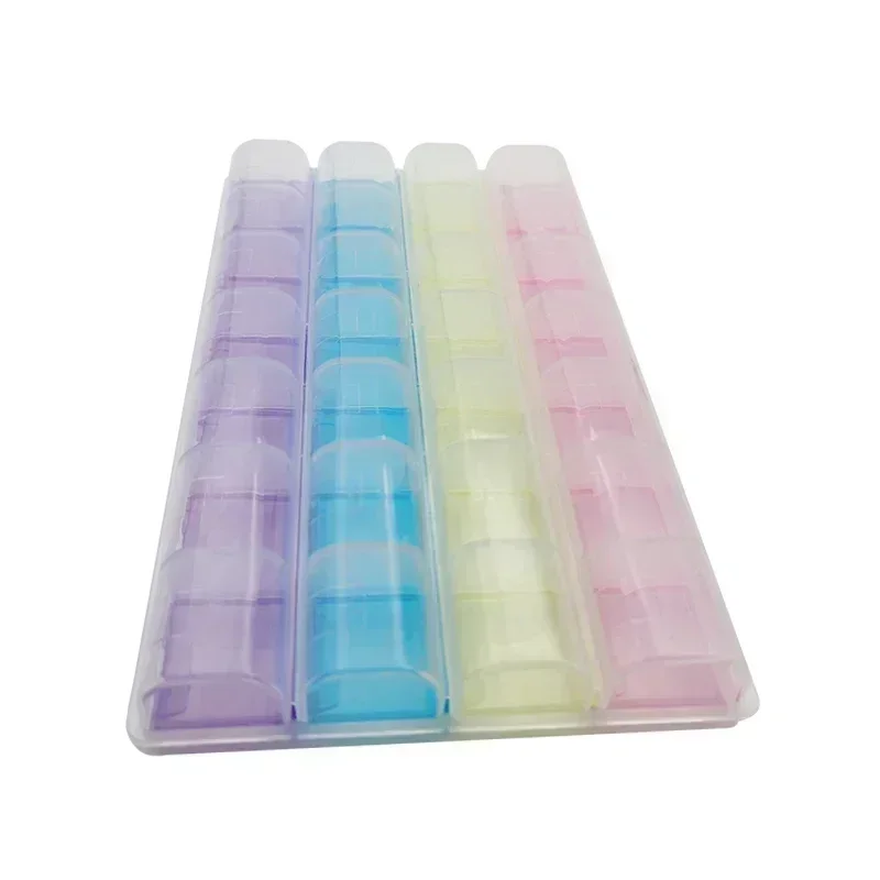 صندوق تخزين الأسنان ذو 28 شبكة مع دعامات مواد غطاء شفافة فردية مع صندوق تخزين أنبوب الشدق الدائري #4