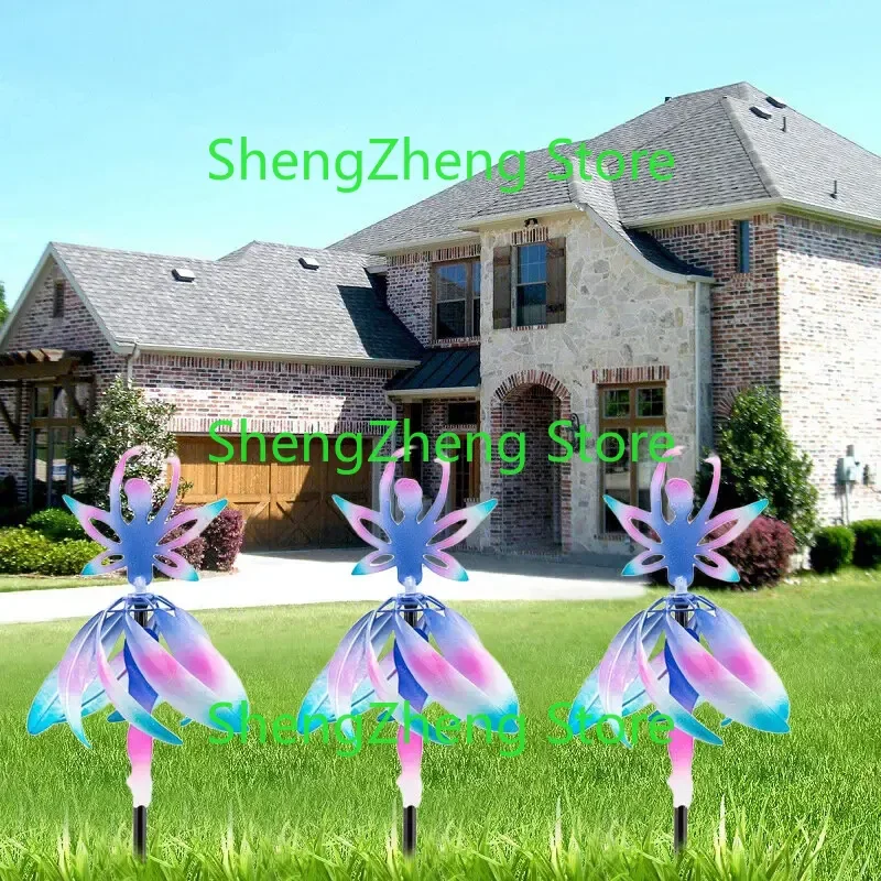 Metal Fairy Ballerina Wind Chimes Discoloration Ballet Spin Girl Wind Spinner Windmill Metal Sculptures for Patio Garden Decor