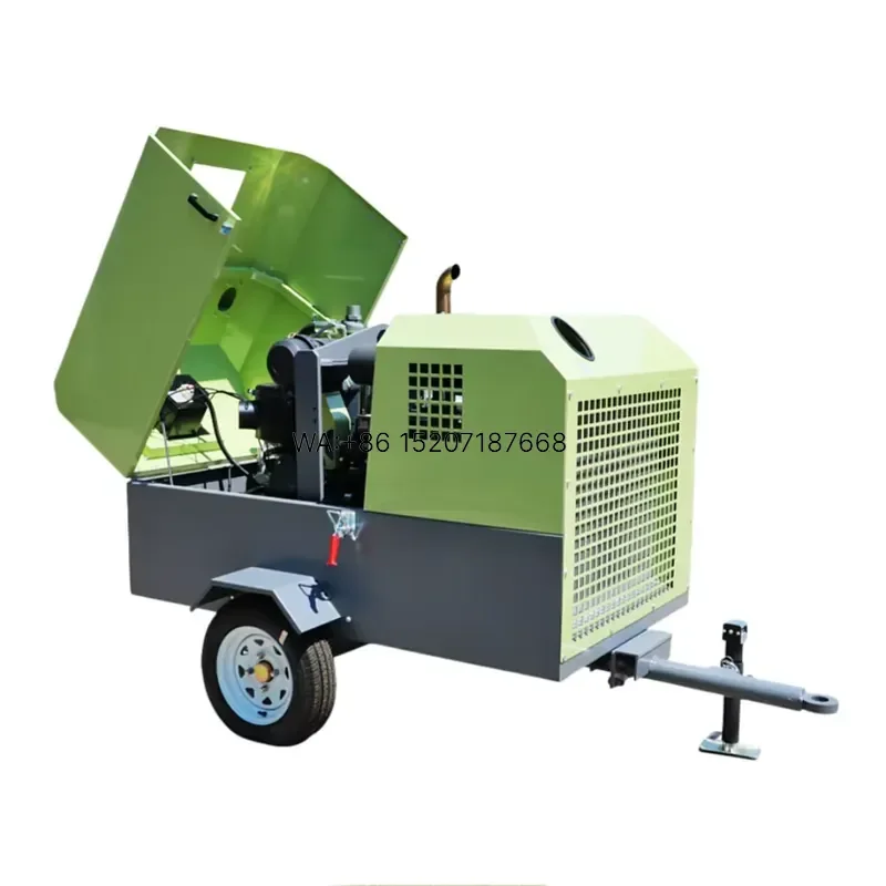 Wmwmnu Portable Screw Compressor 800 CFM 8 Bar for Mining and Quarry Drilling High Volume Air Supply Unit Works
