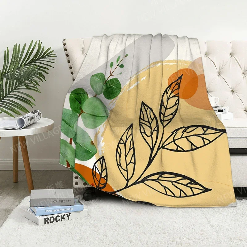 Home decoration plush Sofa blanket Morandi lines and flowers Bedspread on the bed fluffy soft blankets thick blanket for winte